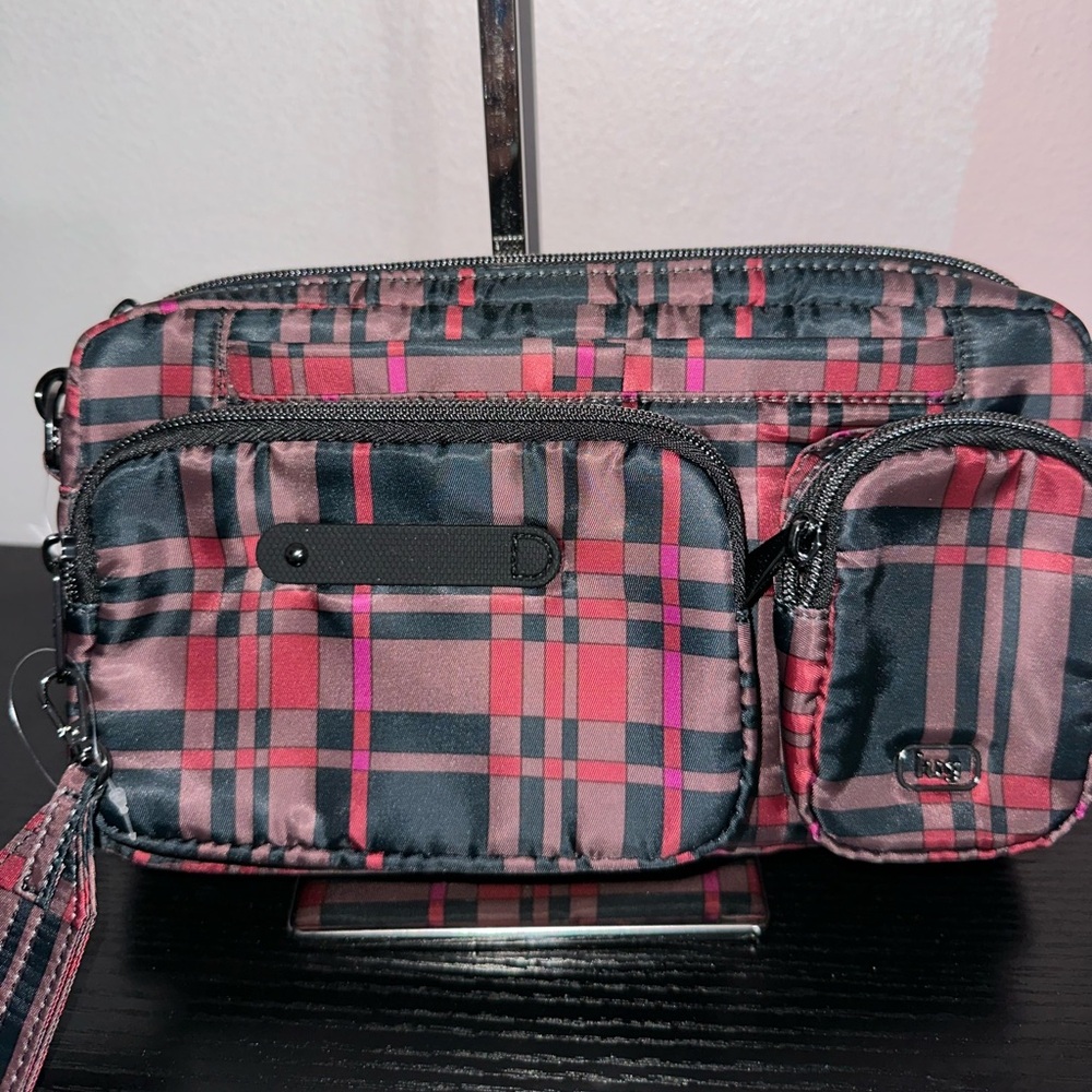 Lug Switcheroo Crossbody Bag NWT Black & Berry Plaid